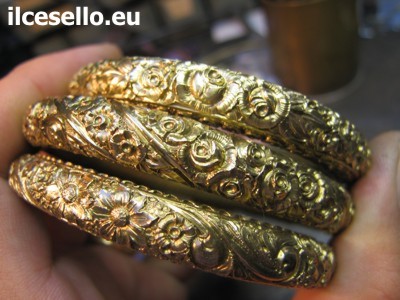 Bracciali realizzati a mezzo cesello